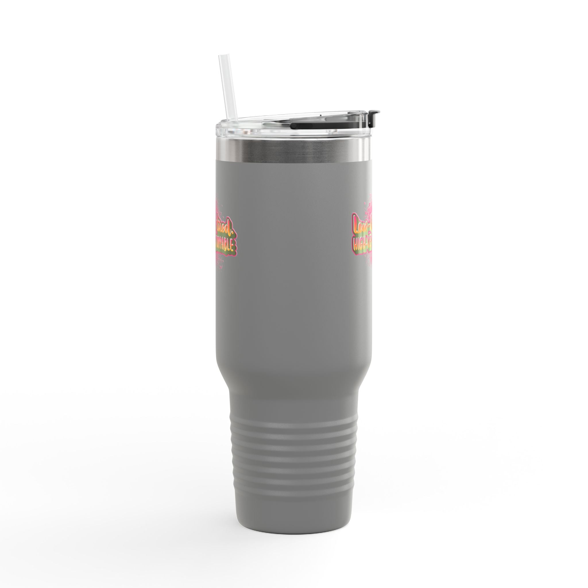 Vibrant Insulated Travel Mug, 40oz - High-Key Unstoppable, Perfect for Road Trips, Coffee Lovers, Gen-Z, Hydration on the Go