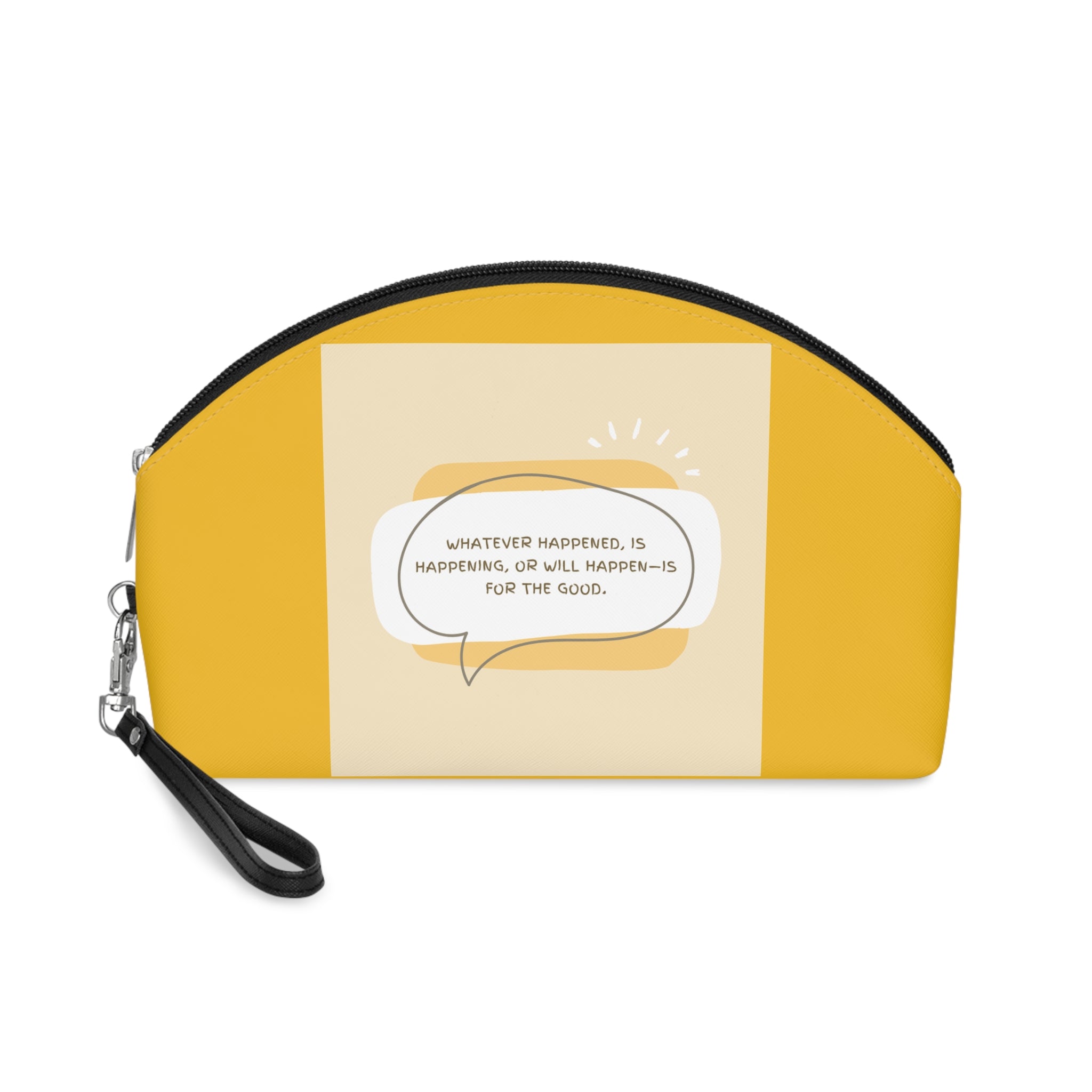 Sunny Quote Makeup Bag, Positive Vibes Pouch, Travel Toiletry Case, Gift for Her, Inspirational Makeup Organizer