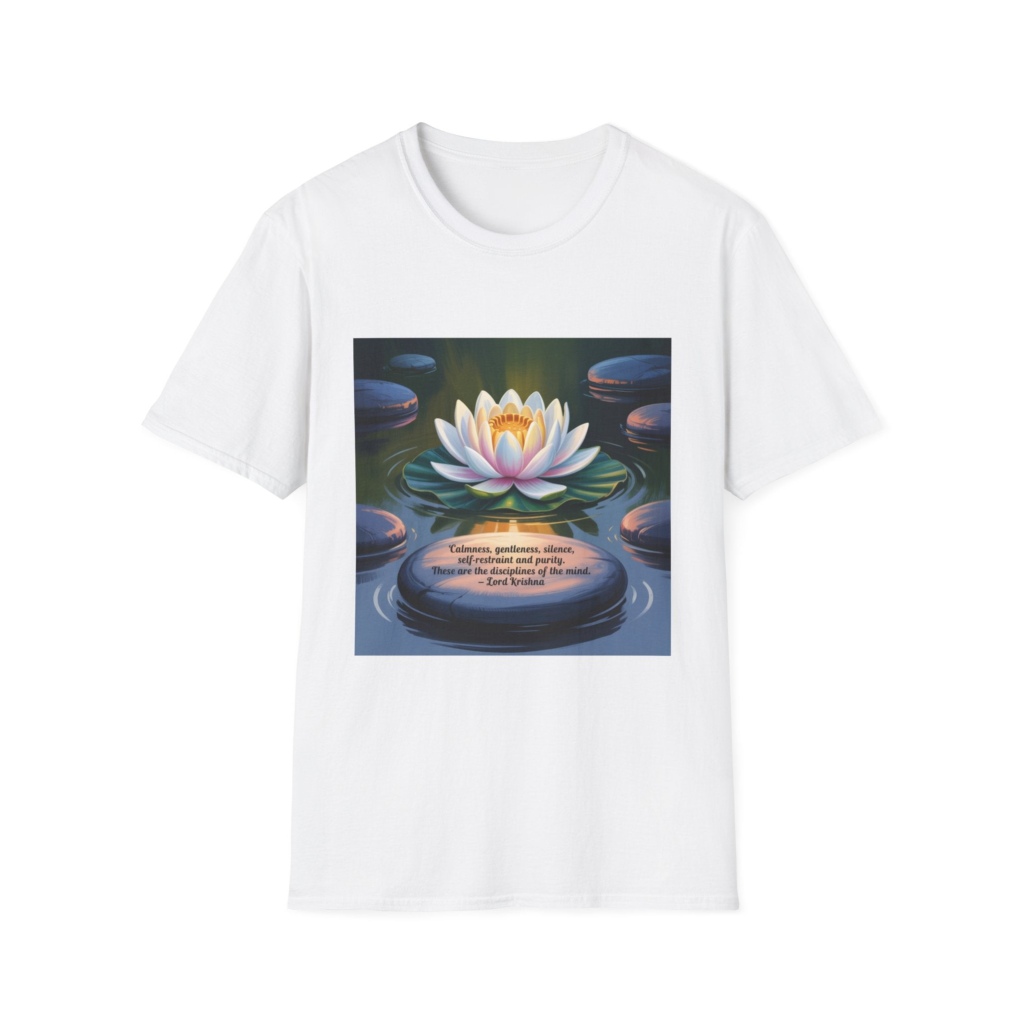 Mindfulness Lotus T-Shirt | Unisex Softstyle Tee | Zen Gift for Wellness, Meditation, Yoga, Relaxation, Mindfulness Practice