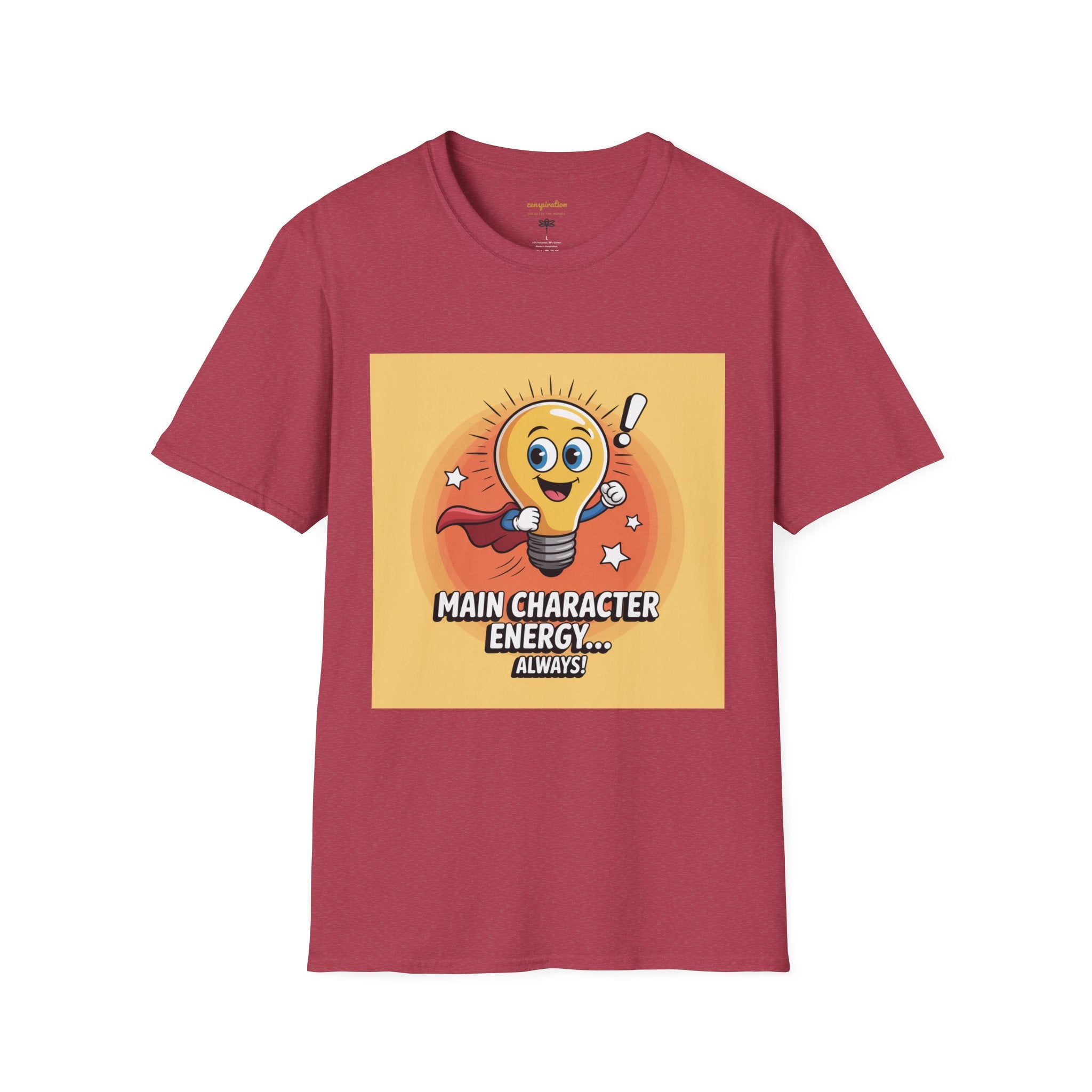 Main Character Energy T-Shirt, Unisex Graphic Tee, Casual Wear, Gift for Fans, Motivational Apparel, Everyday Comfort