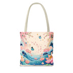 Manifestation Tote Bag, Inspirational Tote, Floral Design Bag, Motivational Carryall, Gift for Her, Boho Chic Shopping Bag