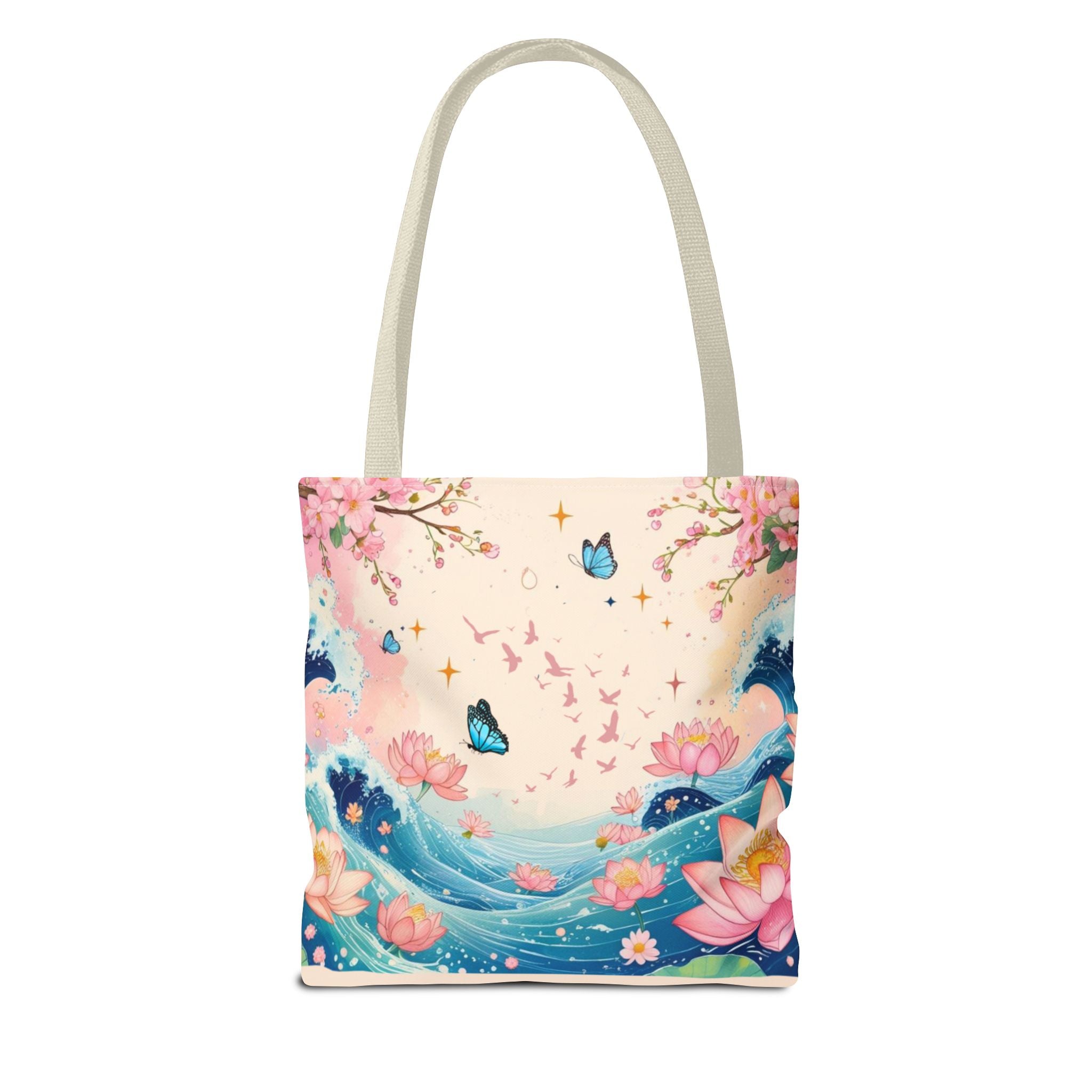 Manifestation Tote Bag, Inspirational Tote, Floral Design Bag, Motivational Carryall, Gift for Her, Boho Chic Shopping Bag