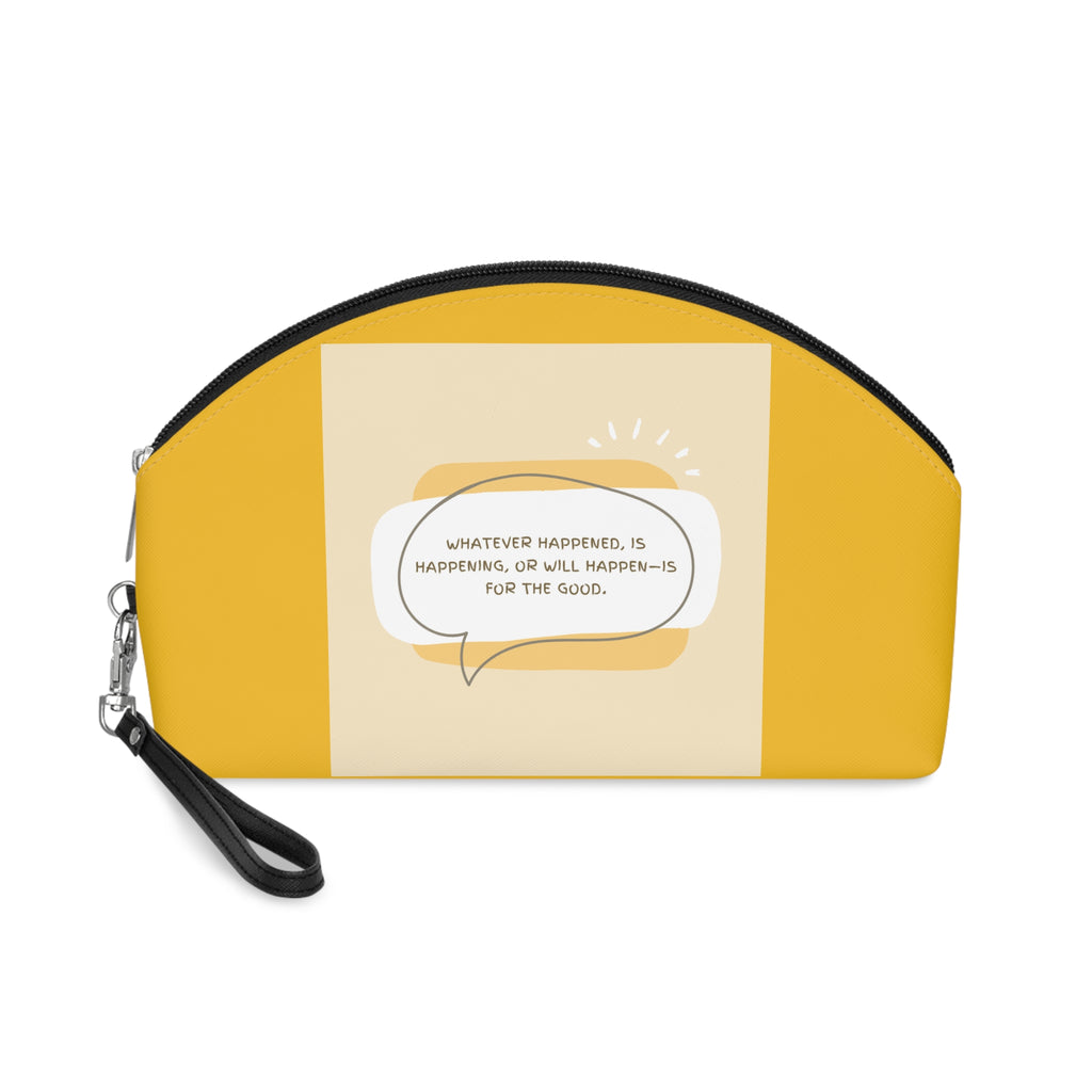 Sunny Quote Makeup Bag, Positive Vibes Pouch, Travel Toiletry Case, Gift for Her, Inspirational Makeup Organizer