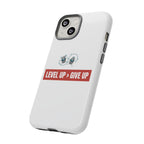 Tough Cases Phone Case, Motivational Gift for Gamers, Fitness Enthusiasts, Level Up Themed, Unique Phone Accessories, Work Hard Play Hard