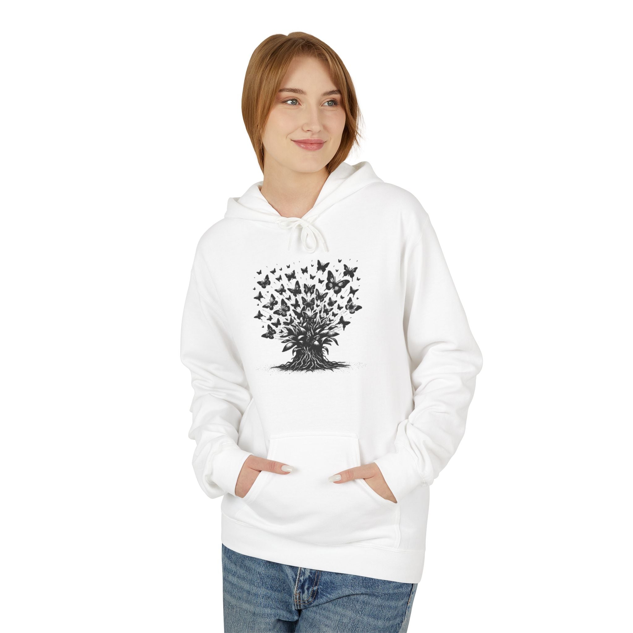 Inspirational Quote Hoodie, Cozy Hoodie Gift, Unisex Sweatshirt, Motivational Wear, Butterfly Art Apparel