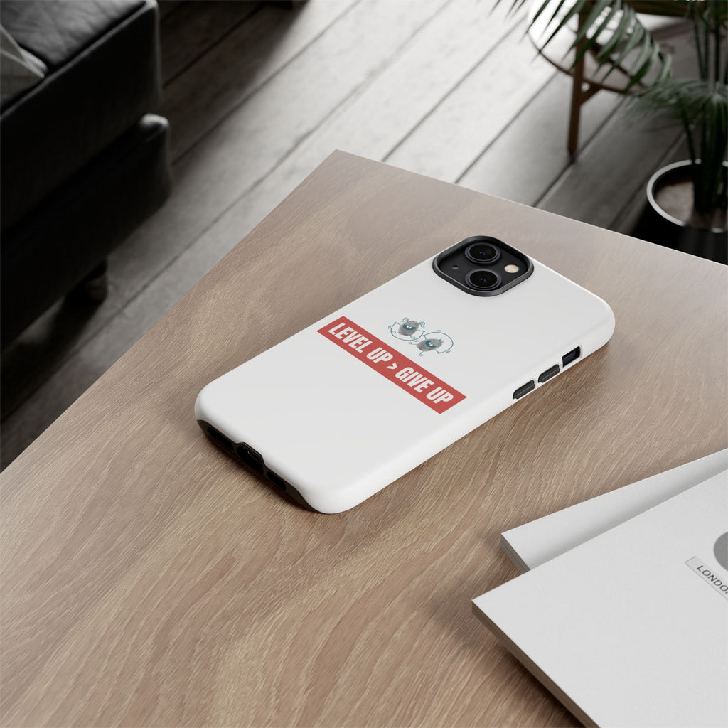 Tough Cases Phone Case, Motivational Gift for Gamers, Fitness Enthusiasts, Level Up Themed, Unique Phone Accessories, Work Hard Play Hard