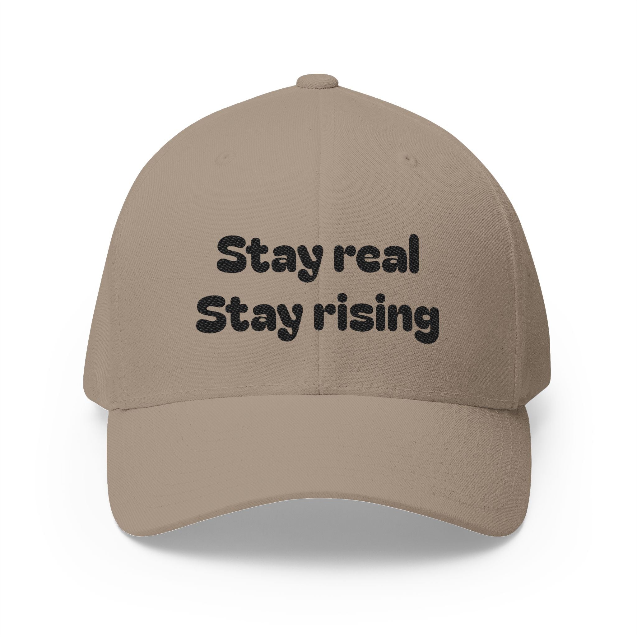 Motivational Unisex Cap, Stay Real Stay Rising Hat, Inspirational Gift, Unique Graphic Baseball Cap, Gen-z Casual Wear
