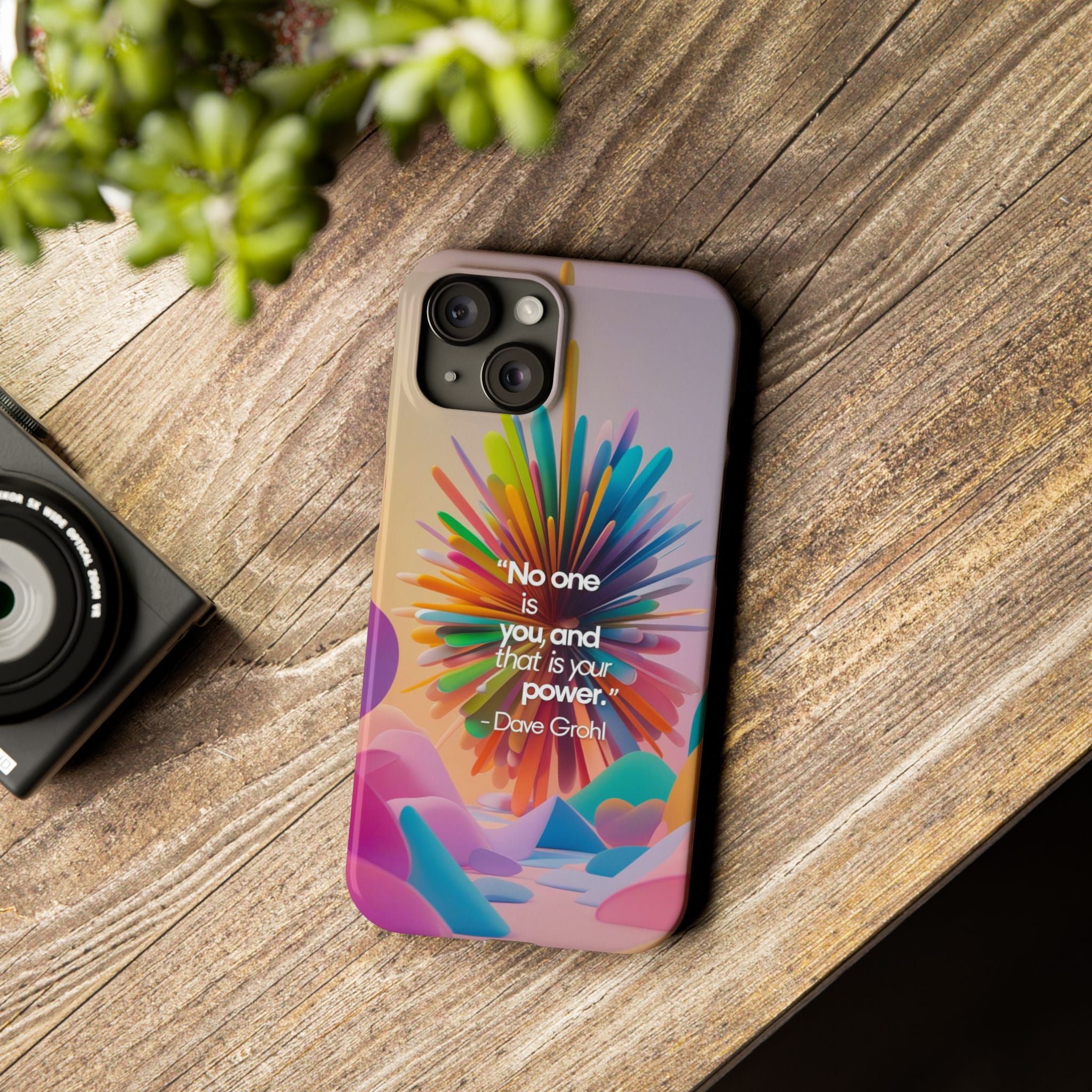Inspirational Slim Phone Case - Dave Grohl Quote, Motivational Phone Accessory, Colorful Design, Gift for Friends, [...]