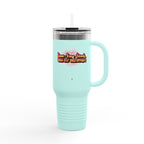 Vibrant Insulated Travel Mug, 40oz - High-Key Unstoppable, Perfect for Road Trips, Coffee Lovers, Gen-Z, Hydration on the Go