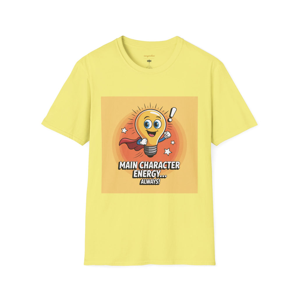 Main Character Energy T-Shirt, Unisex Graphic Tee, Casual Wear, Gift for Fans, Motivational Apparel, Everyday Comfort