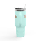 Vibrant Insulated Travel Mug, 40oz - High-Key Unstoppable, Perfect for Road Trips, Coffee Lovers, Gen-Z, Hydration on the Go