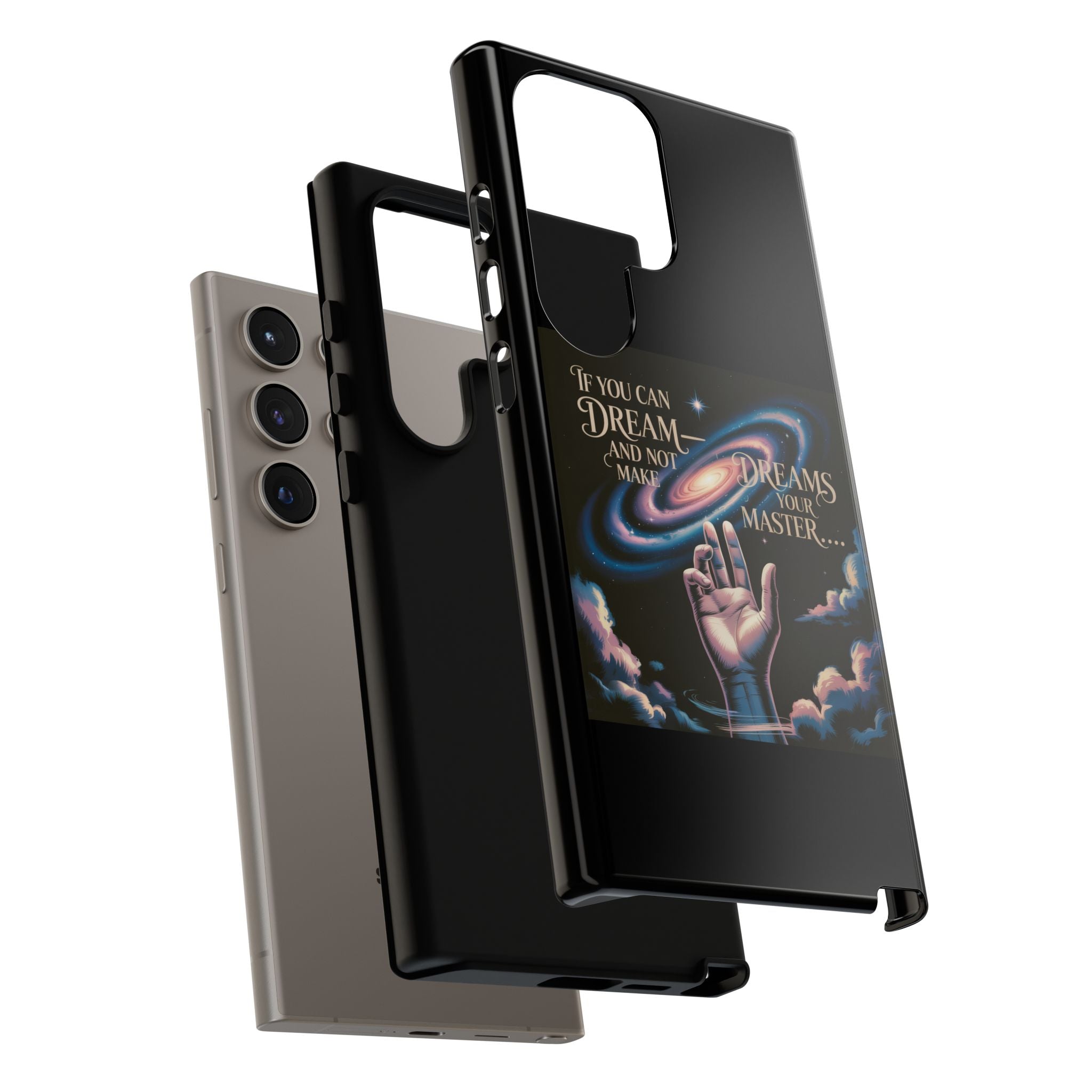 Dream-Inspired Phone Case, Inspirational Phone Cover, Galaxy Design Case, Unique Gift for Dreamers, Motivational Phone Accessory