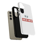 Tough Cases Phone Case, Motivational Gift for Gamers, Fitness Enthusiasts, Level Up Themed, Unique Phone Accessories, Work Hard Play Hard