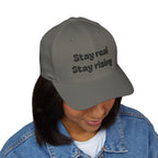 Motivational Unisex Cap, Stay Real Stay Rising Hat, Inspirational Gift, Unique Graphic Baseball Cap, Gen-z Casual Wear