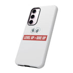 Tough Cases Phone Case, Motivational Gift for Gamers, Fitness Enthusiasts, Level Up Themed, Unique Phone Accessories, Work Hard Play Hard
