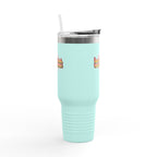 Vibrant Insulated Travel Mug, 40oz - High-Key Unstoppable, Perfect for Road Trips, Coffee Lovers, Gen-Z, Hydration on the Go