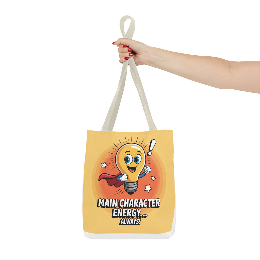 Main Character Energy Tote Bag, Fun Shopping Tote, Gift for Creative Souls, Everyday Use, Unique Statement Bag, Summer Accessory