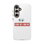 Tough Cases Phone Case, Motivational Gift for Gamers, Fitness Enthusiasts, Level Up Themed, Unique Phone Accessories, Work Hard Play Hard