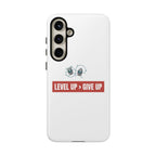 Tough Cases Phone Case, Motivational Gift for Gamers, Fitness Enthusiasts, Level Up Themed, Unique Phone Accessories, Work Hard Play Hard