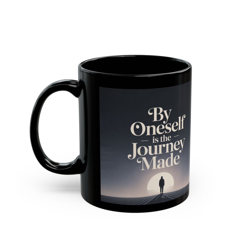 Inspirational Black Mug - Perfect for Coffee Lovers, Self-Discovery Gift, Motivational Quote Mug, Tea Time Companion, Warm Your Soul
