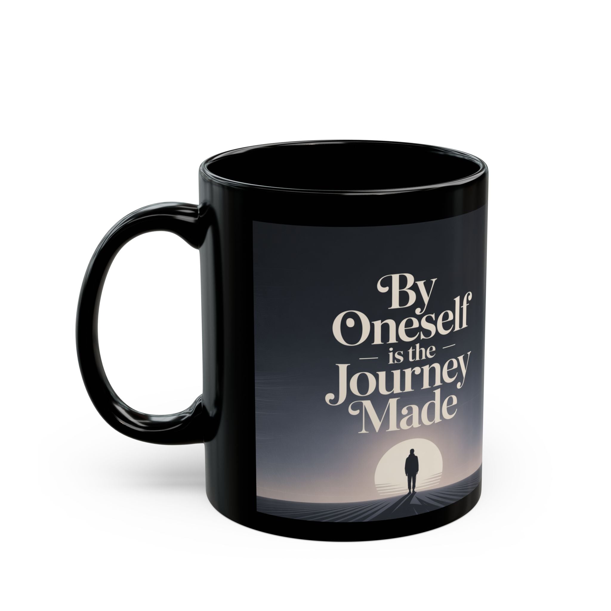 Inspirational Black Mug - Perfect for Coffee Lovers, Self-Discovery Gift, Motivational Quote Mug, Tea Time Companion, Warm Your Soul
