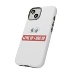 Tough Cases Phone Case, Motivational Gift for Gamers, Fitness Enthusiasts, Level Up Themed, Unique Phone Accessories, Work Hard Play Hard