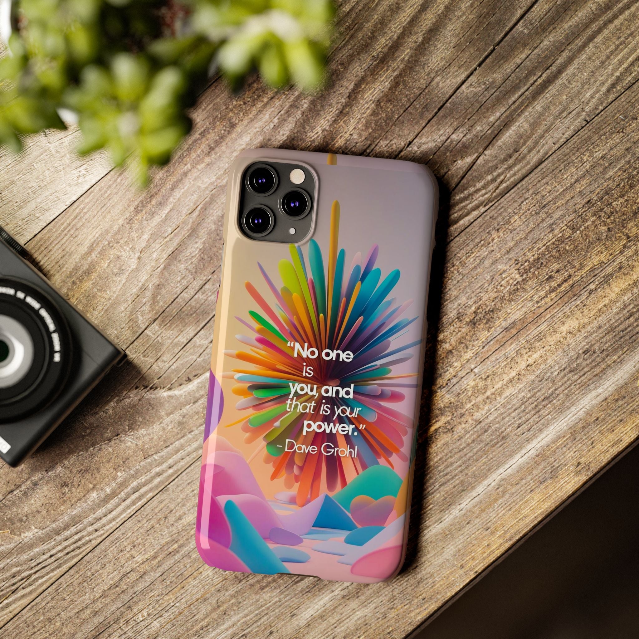 Inspirational Slim Phone Case - Dave Grohl Quote, Motivational Phone Accessory, Colorful Design, Gift for Friends, [...]