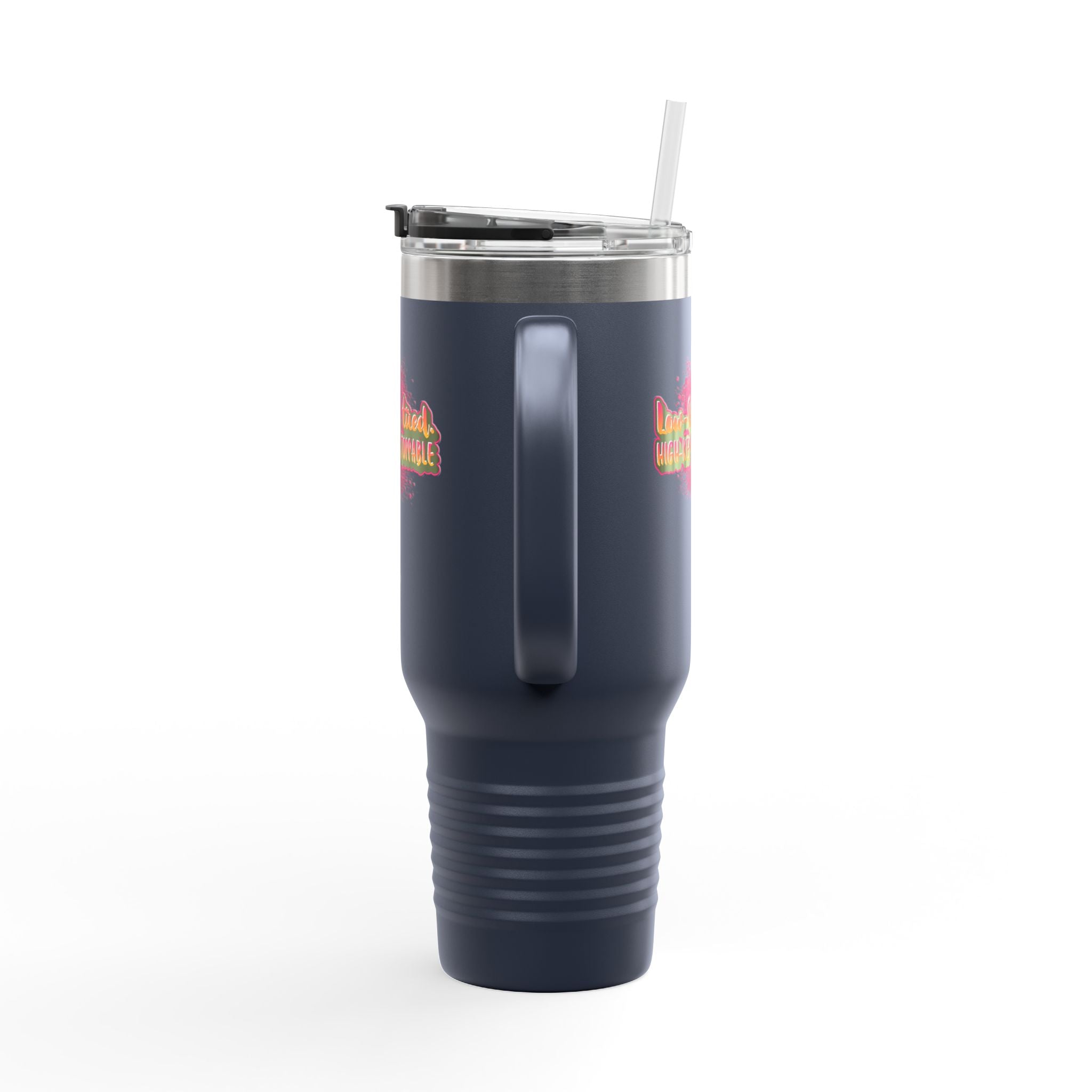 Vibrant Insulated Travel Mug, 40oz - High-Key Unstoppable, Perfect for Road Trips, Coffee Lovers, Gen-Z, Hydration on the Go