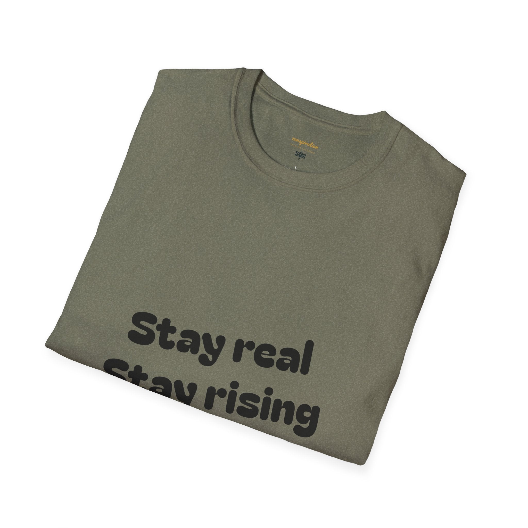 Motivational Unisex T-Shirt, Stay Real Stay Rising Tee, Inspirational Gift, Casual Wear, Unique Graphic Shirt, Gen-z