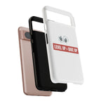Tough Cases Phone Case, Motivational Gift for Gamers, Fitness Enthusiasts, Level Up Themed, Unique Phone Accessories, Work Hard Play Hard