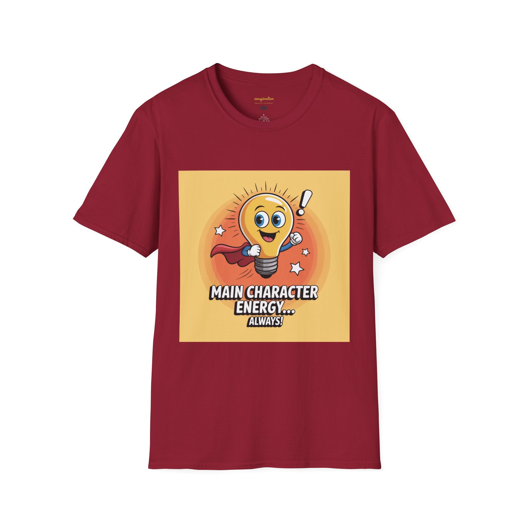 Main Character Energy T-Shirt, Unisex Graphic Tee, Casual Wear, Gift for Fans, Motivational Apparel, Everyday Comfort