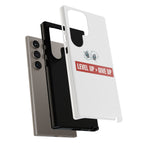 Tough Cases Phone Case, Motivational Gift for Gamers, Fitness Enthusiasts, Level Up Themed, Unique Phone Accessories, Work Hard Play Hard