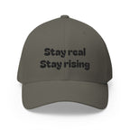 Motivational Unisex Cap, Stay Real Stay Rising Hat, Inspirational Gift, Unique Graphic Baseball Cap, Gen-z Casual Wear