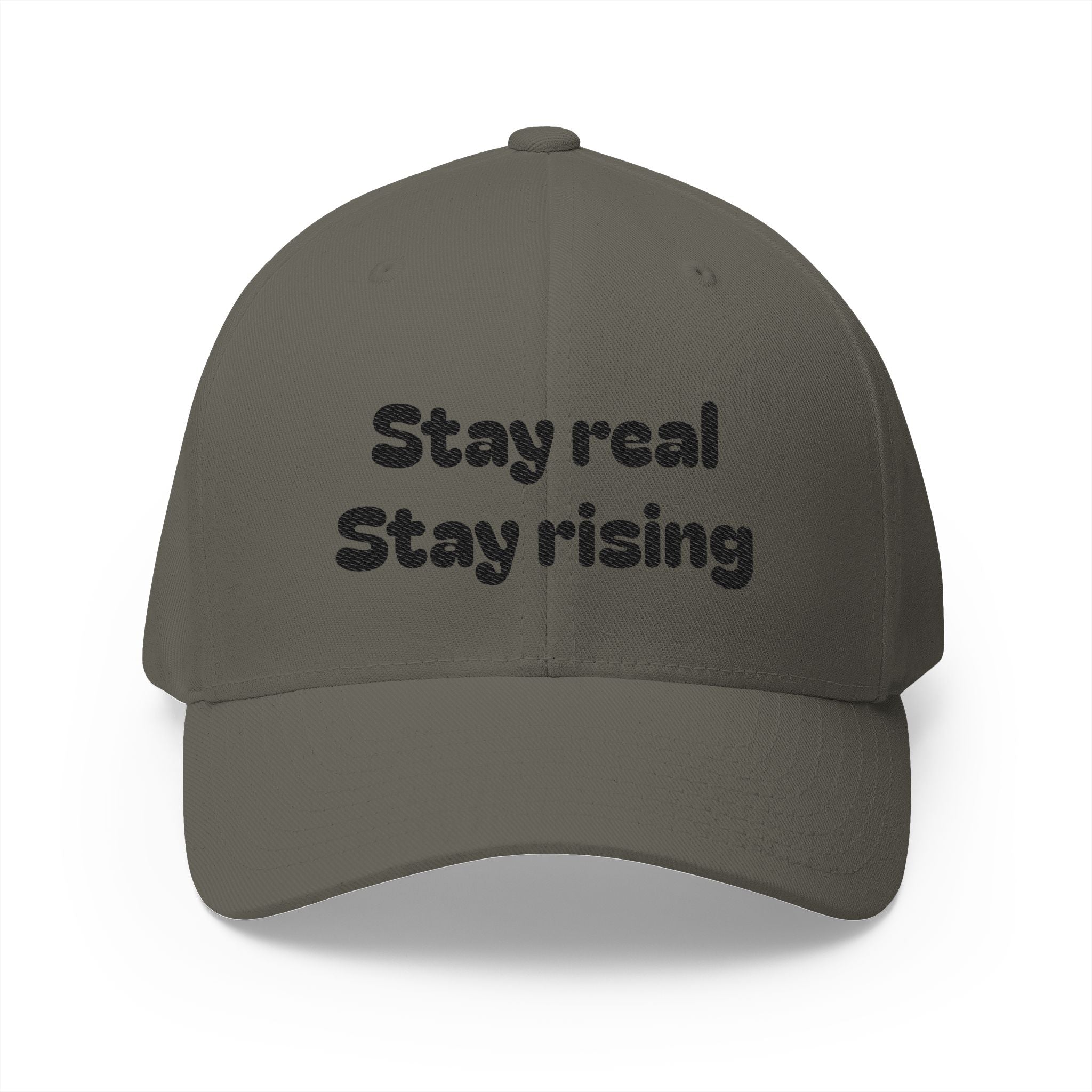 Motivational Unisex Cap, Stay Real Stay Rising Hat, Inspirational Gift, Unique Graphic Baseball Cap, Gen-z Casual Wear
