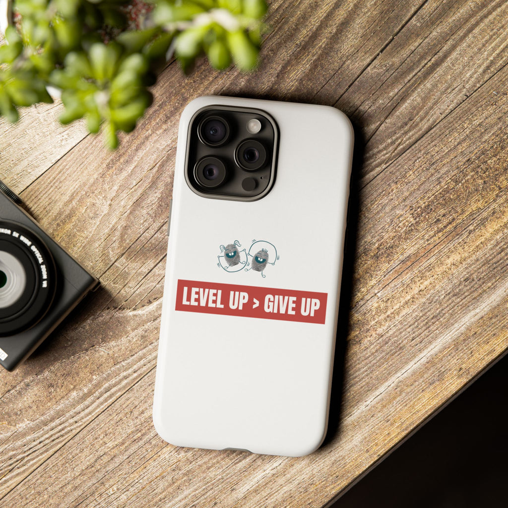 Tough Cases Phone Case, Motivational Gift for Gamers, Fitness Enthusiasts, Level Up Themed, Unique Phone Accessories, Work Hard Play Hard