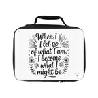 Inspirational Quote Lunch Bag, Motivational Insulated Lunch Tote, Positive Message Meal Carrier, Lunchbox Zipper Pouch, Lunch Cooler Bag