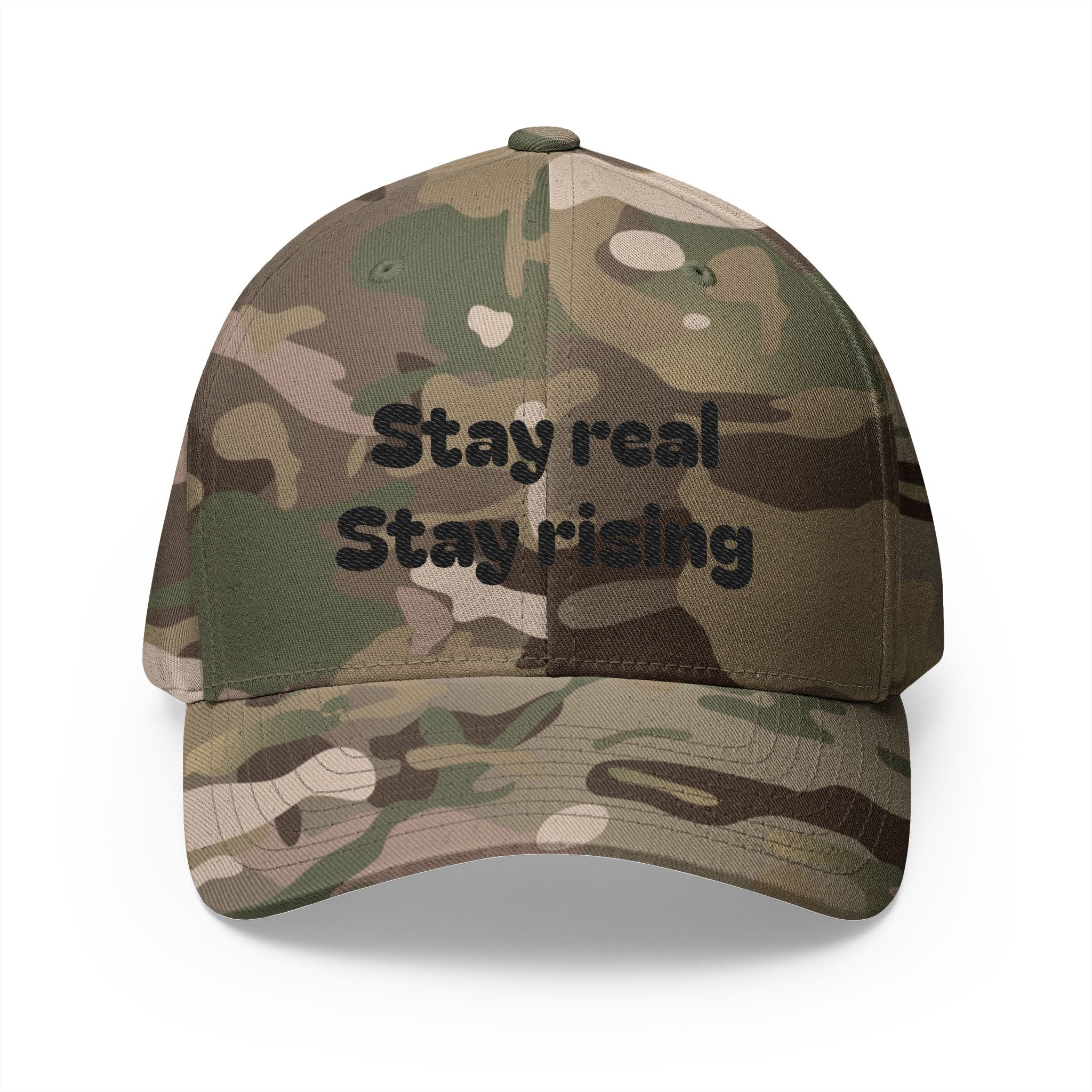 Motivational Unisex Cap, Stay Real Stay Rising Hat, Inspirational Gift, Unique Graphic Baseball Cap, Gen-z Casual Wear