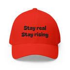 Motivational Unisex Cap, Stay Real Stay Rising Hat, Inspirational Gift, Unique Graphic Baseball Cap, Gen-z Casual Wear