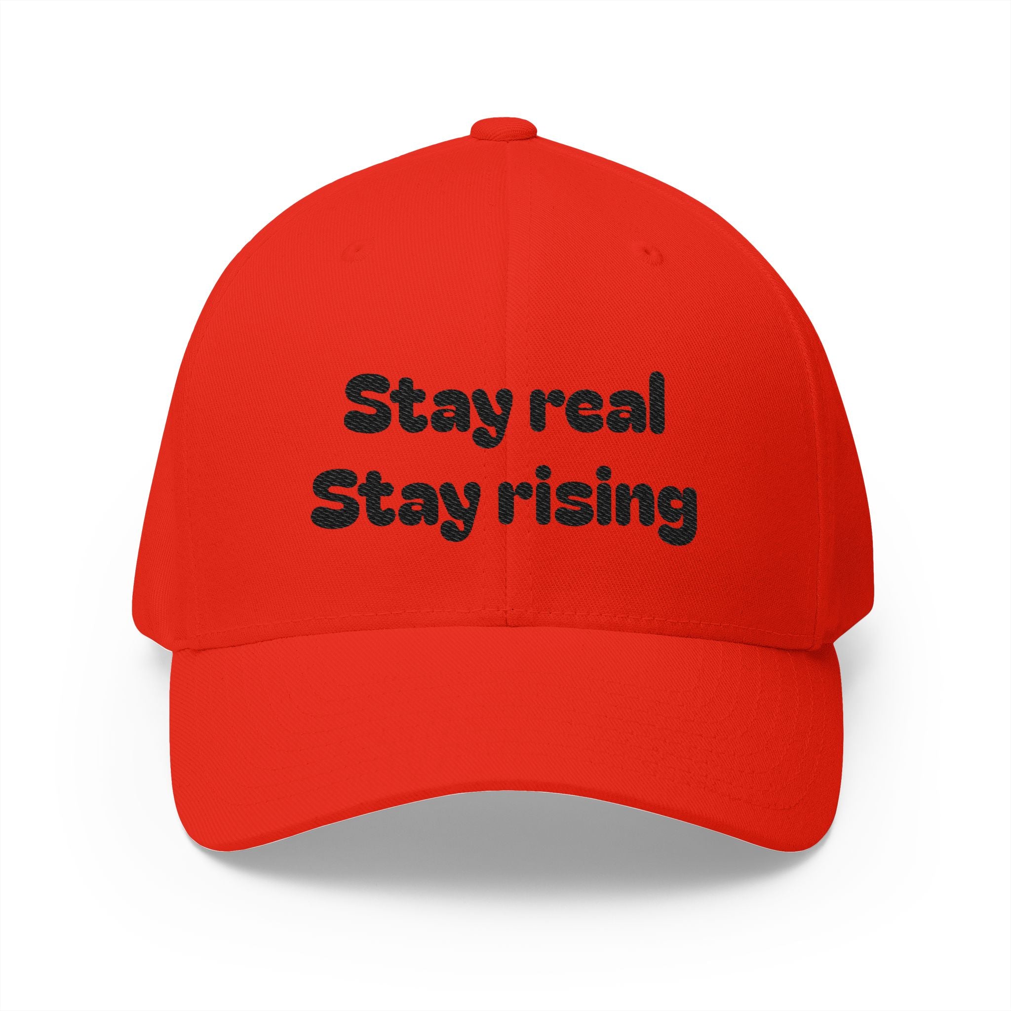 Motivational Unisex Cap, Stay Real Stay Rising Hat, Inspirational Gift, Unique Graphic Baseball Cap, Gen-z Casual Wear