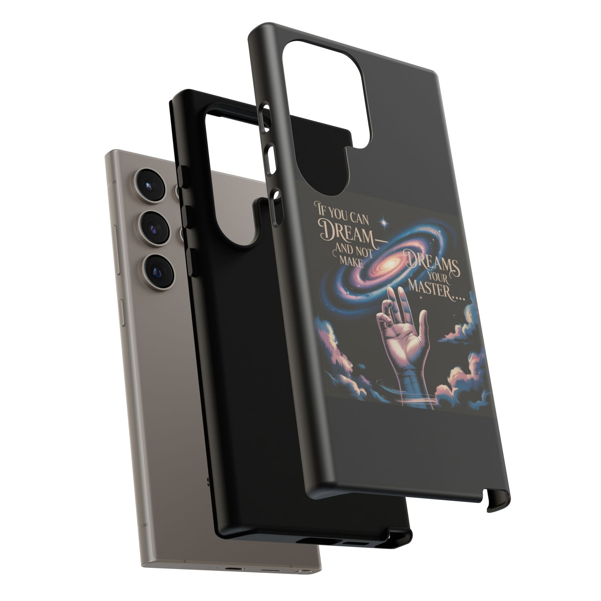 Dream-Inspired Phone Case, Inspirational Phone Cover, Galaxy Design Case, Unique Gift for Dreamers, Motivational Phone Accessory