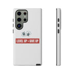 Tough Cases Phone Case, Motivational Gift for Gamers, Fitness Enthusiasts, Level Up Themed, Unique Phone Accessories, Work Hard Play Hard