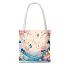 Manifestation Tote Bag, Inspirational Tote, Floral Design Bag, Motivational Carryall, Gift for Her, Boho Chic Shopping Bag