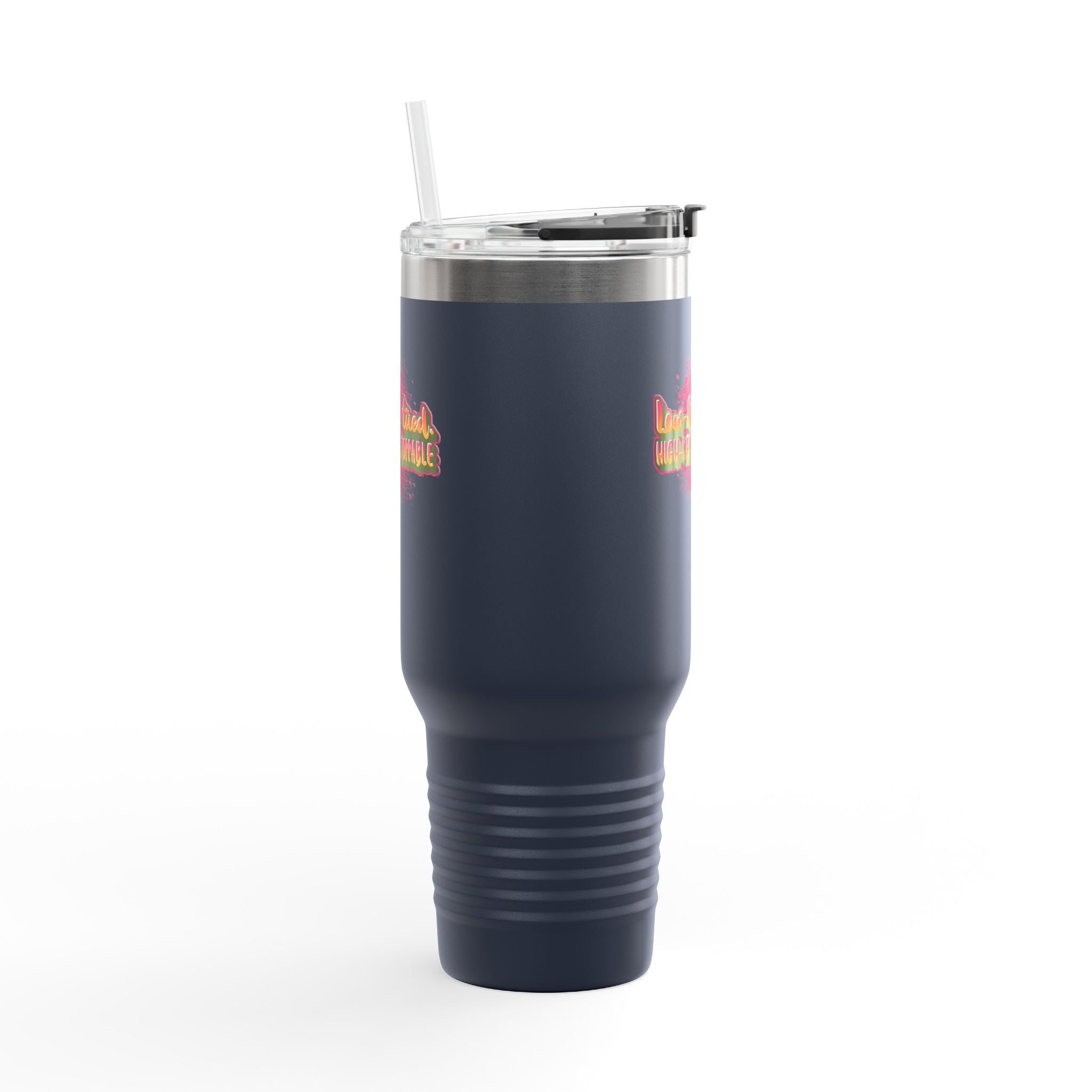 Vibrant Insulated Travel Mug, 40oz - High-Key Unstoppable, Perfect for Road Trips, Coffee Lovers, Gen-Z, Hydration on the Go