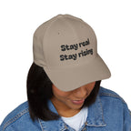 Motivational Unisex Cap, Stay Real Stay Rising Hat, Inspirational Gift, Unique Graphic Baseball Cap, Gen-z Casual Wear