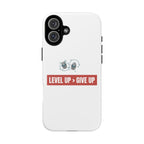 Tough Cases Phone Case, Motivational Gift for Gamers, Fitness Enthusiasts, Level Up Themed, Unique Phone Accessories, Work Hard Play Hard