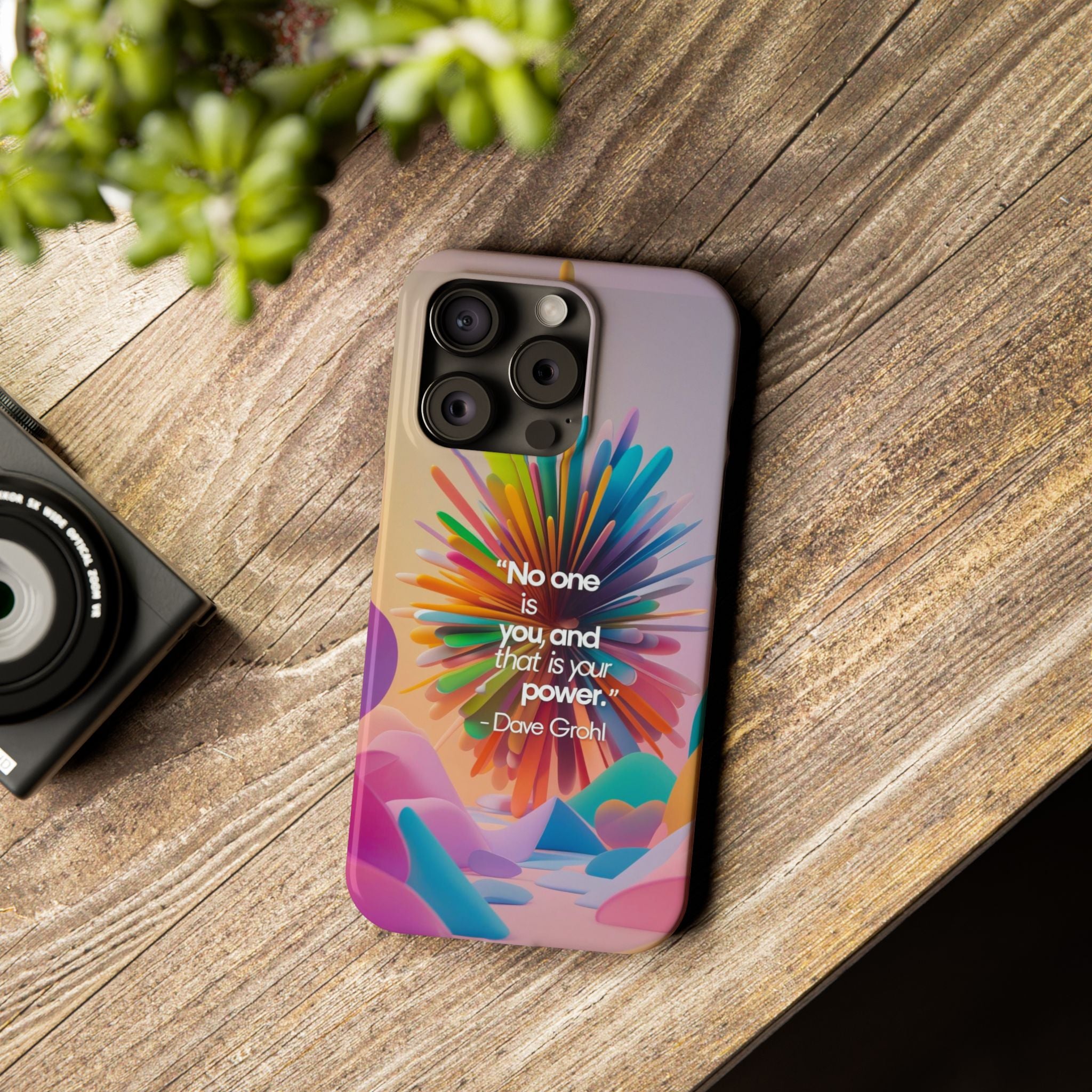 Inspirational Slim Phone Case - Dave Grohl Quote, Motivational Phone Accessory, Colorful Design, Gift for Friends, [...]