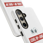 Tough Cases Phone Case, Motivational Gift for Gamers, Fitness Enthusiasts, Level Up Themed, Unique Phone Accessories, Work Hard Play Hard