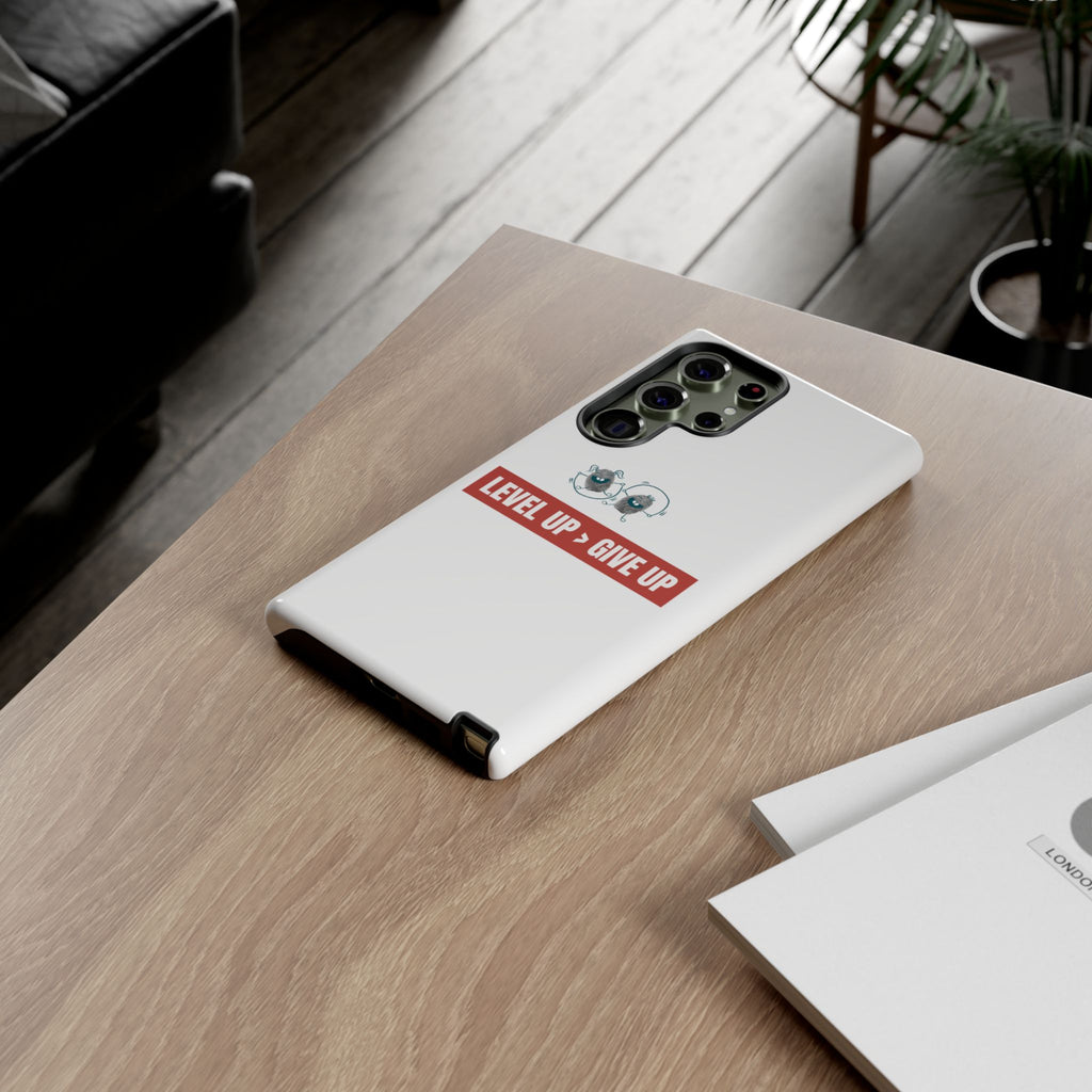 Tough Cases Phone Case, Motivational Gift for Gamers, Fitness Enthusiasts, Level Up Themed, Unique Phone Accessories, Work Hard Play Hard