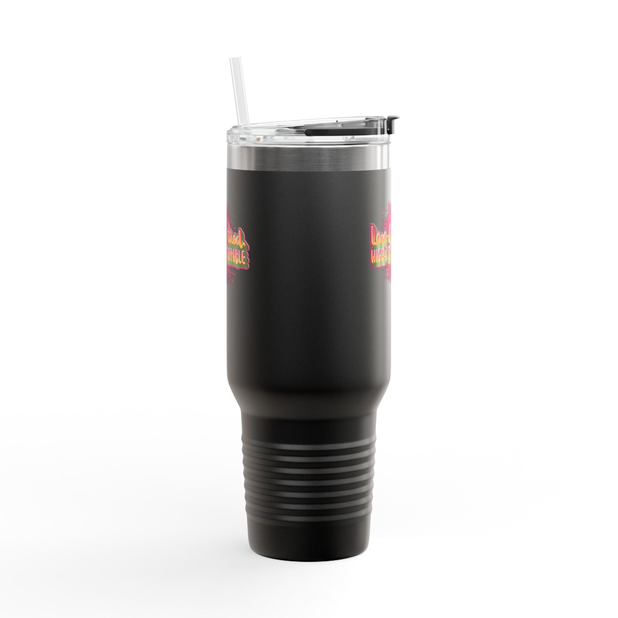 Vibrant Insulated Travel Mug, 40oz - High-Key Unstoppable, Perfect for Road Trips, Coffee Lovers, Gen-Z, Hydration on the Go