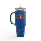 Vibrant Insulated Travel Mug, 40oz - High-Key Unstoppable, Perfect for Road Trips, Coffee Lovers, Gen-Z, Hydration on the Go